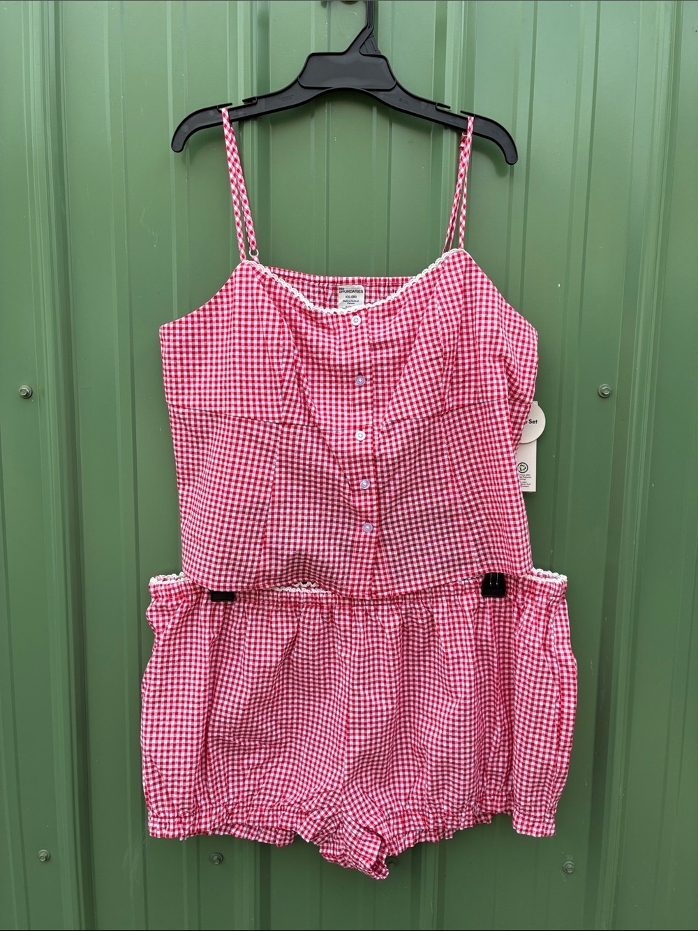 Women’s Woven Cami & Bloomers Sleep Lounge Gingham 2-Piece Set Size XXL